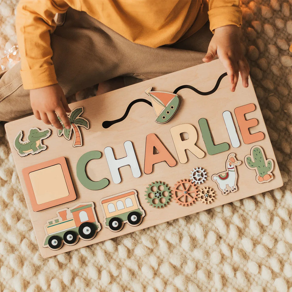Personalized Custom First Name Wooden Puzzle Educational Toys For Toddlers Early Learning Gifts For Kids Baby Toy Boy &girl Gift